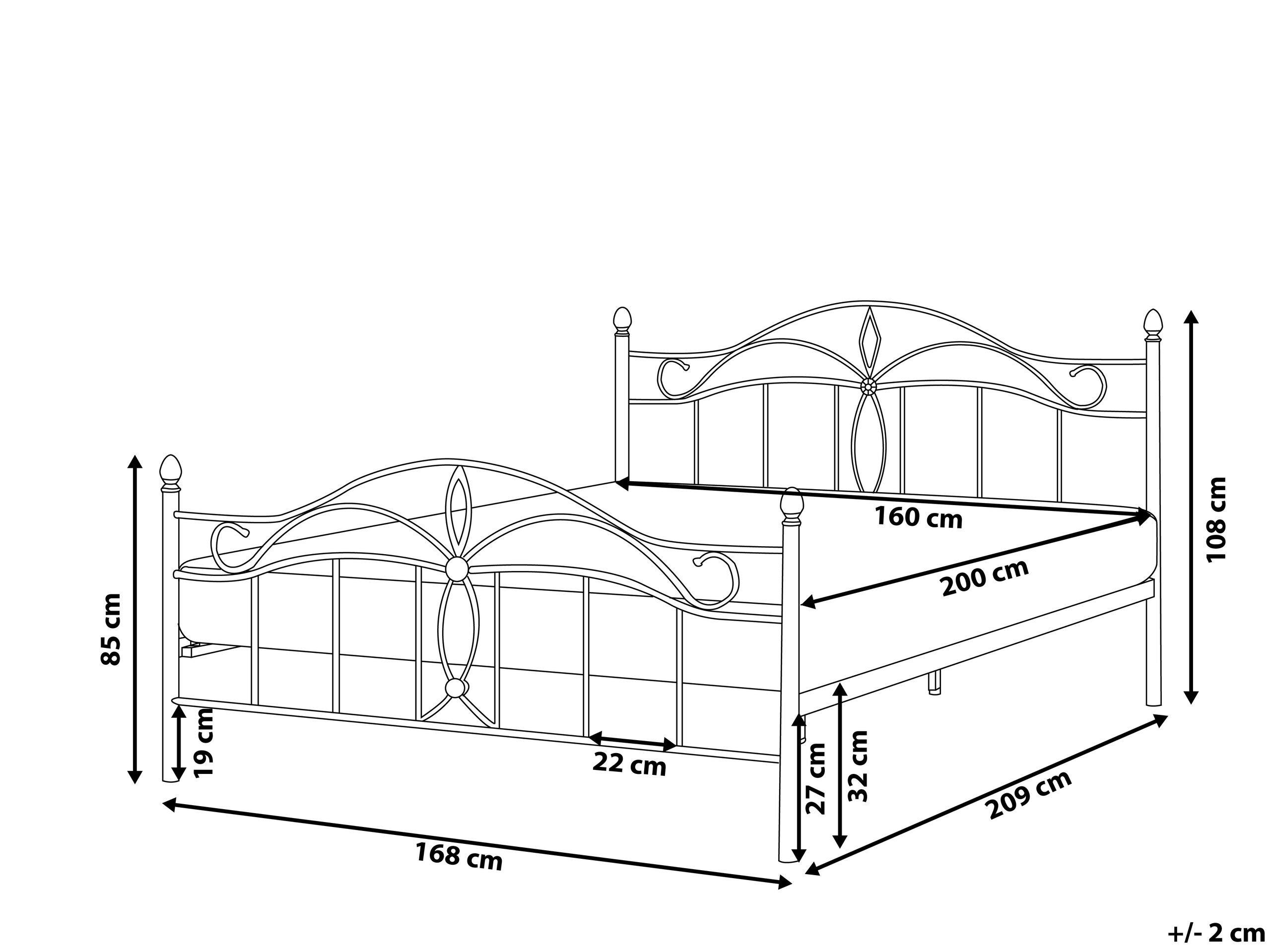 Beliani Bett mit Lattenrost aus Stahl Modern ANTLIA  