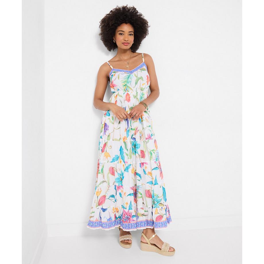 Joe Browns Crinkle Maxikleid Bordüren-Print  