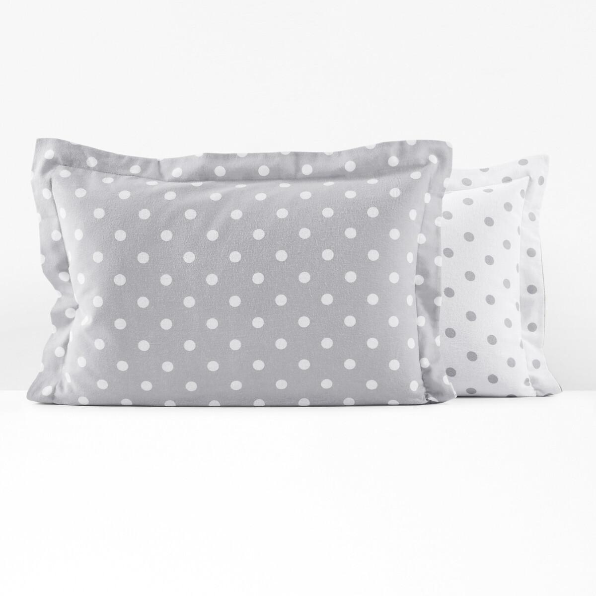 La Redoute Intérieurs Clarisse Getupfter Flanell Kissenbezug  