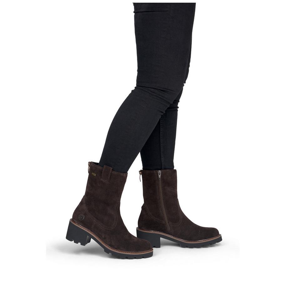 Remonte Veloursleder Stiefelette mit Blockabsatz  