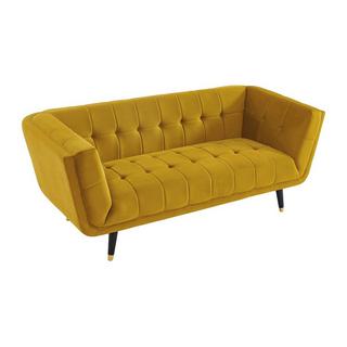 Vente-unique 3SitzerSofa Samt Ocker SAMANTHA II  