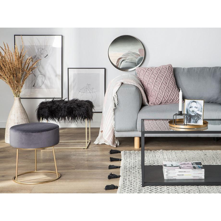 Beliani Hocker aus Samtstoff Modern DELCO  