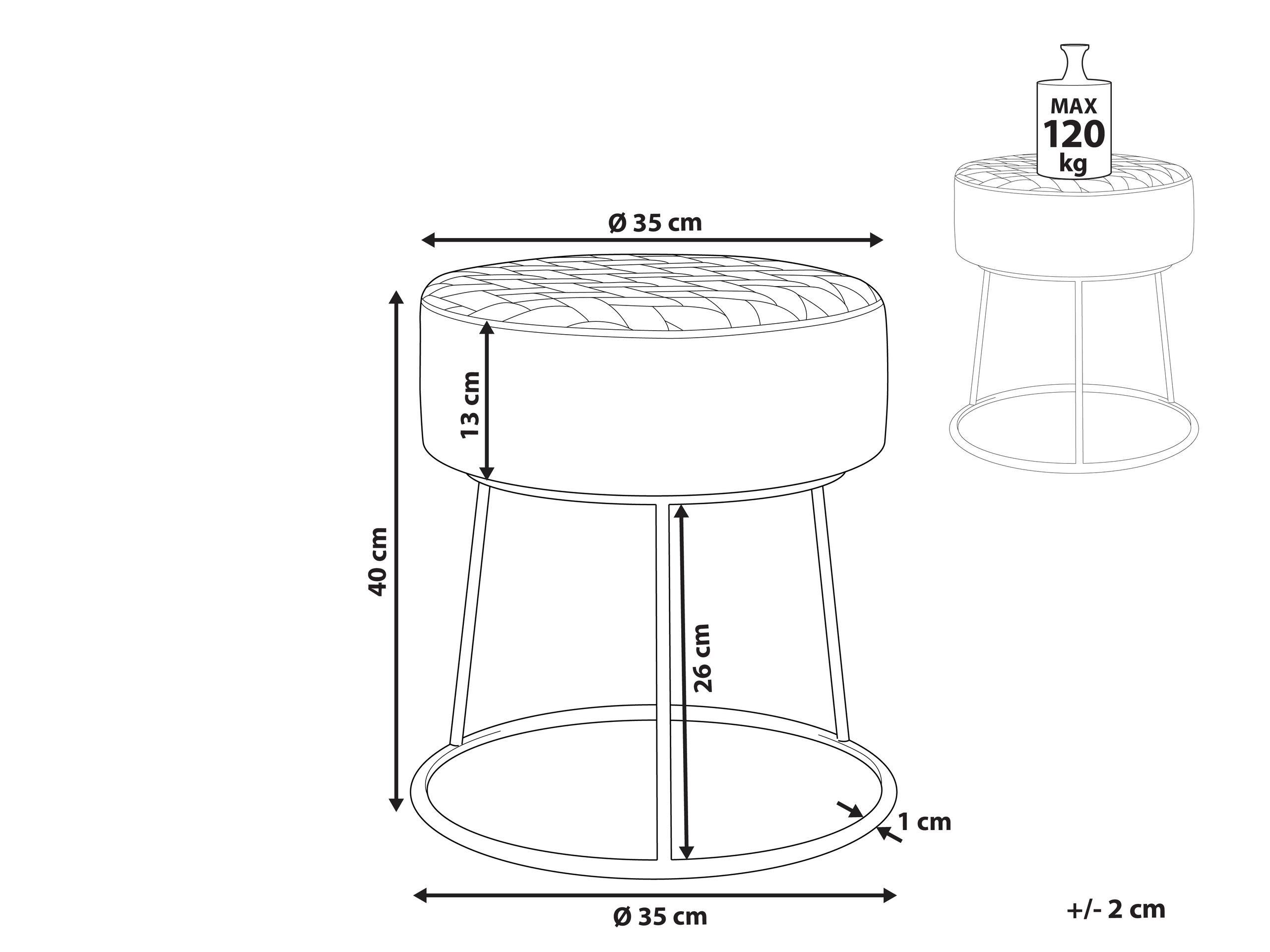 Beliani Repose-pied en Velours Moderne DELCO  