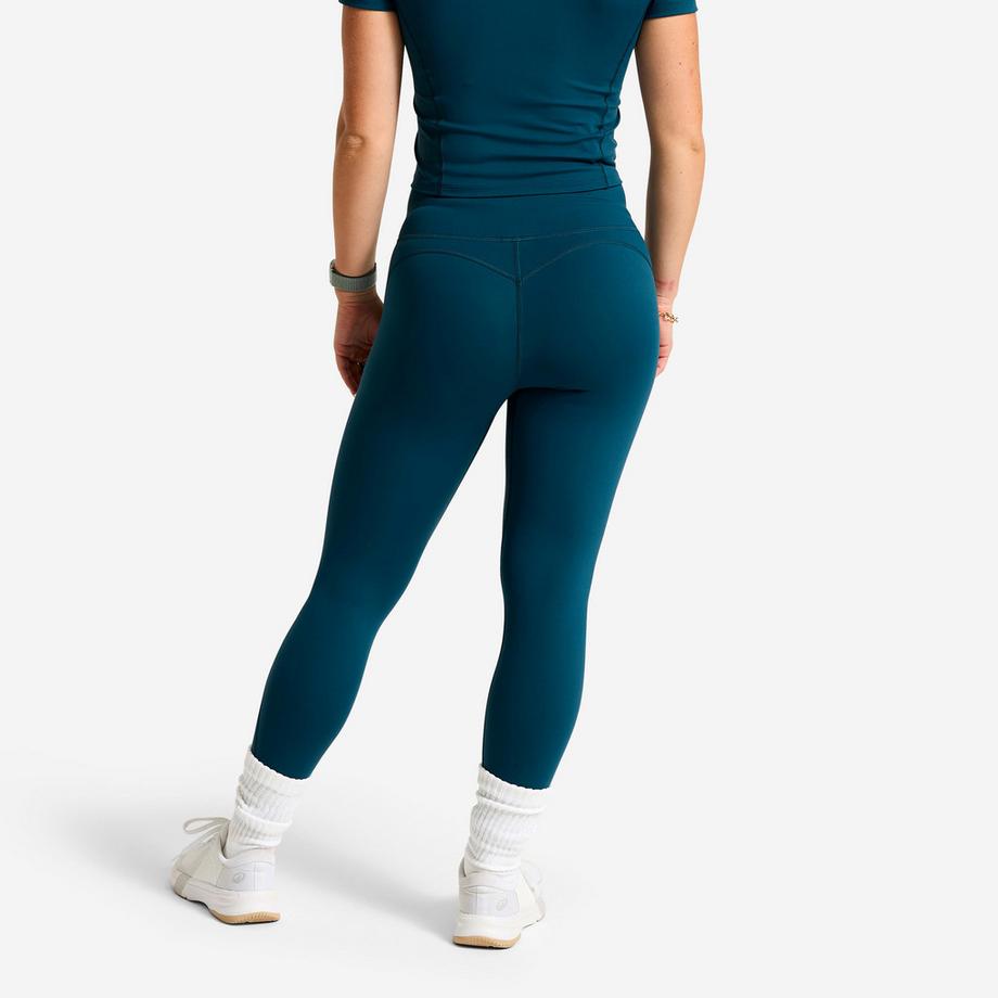 DOMYOS  Shape - Formende Sport-Leggings mit hoher Taille , Entenblau 