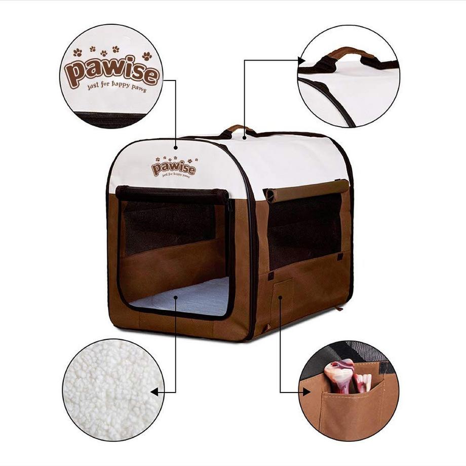 Fremdmarken  Pawise Faltbox braun-beige, Grösse L 