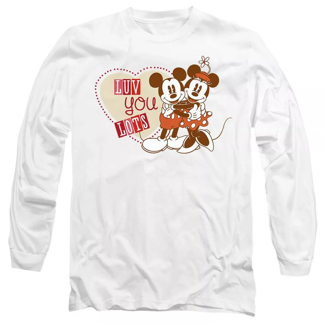 MICKEY MOUSE - Luv You Lots TShirt Valentinstag, für Damen, Weiss, Größe S