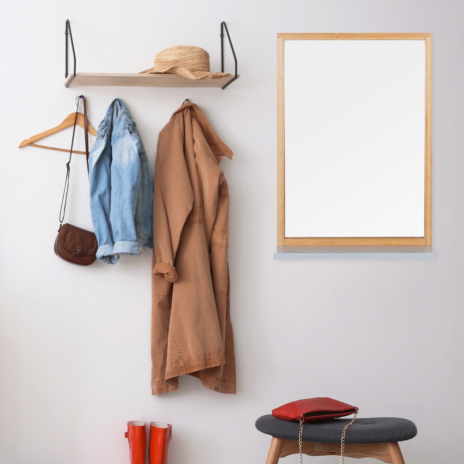 Northio Miroir mural avec étagère  