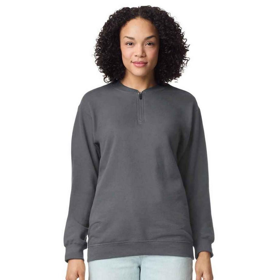 Gildan Sweatshirt Softstyle à col zippé court  