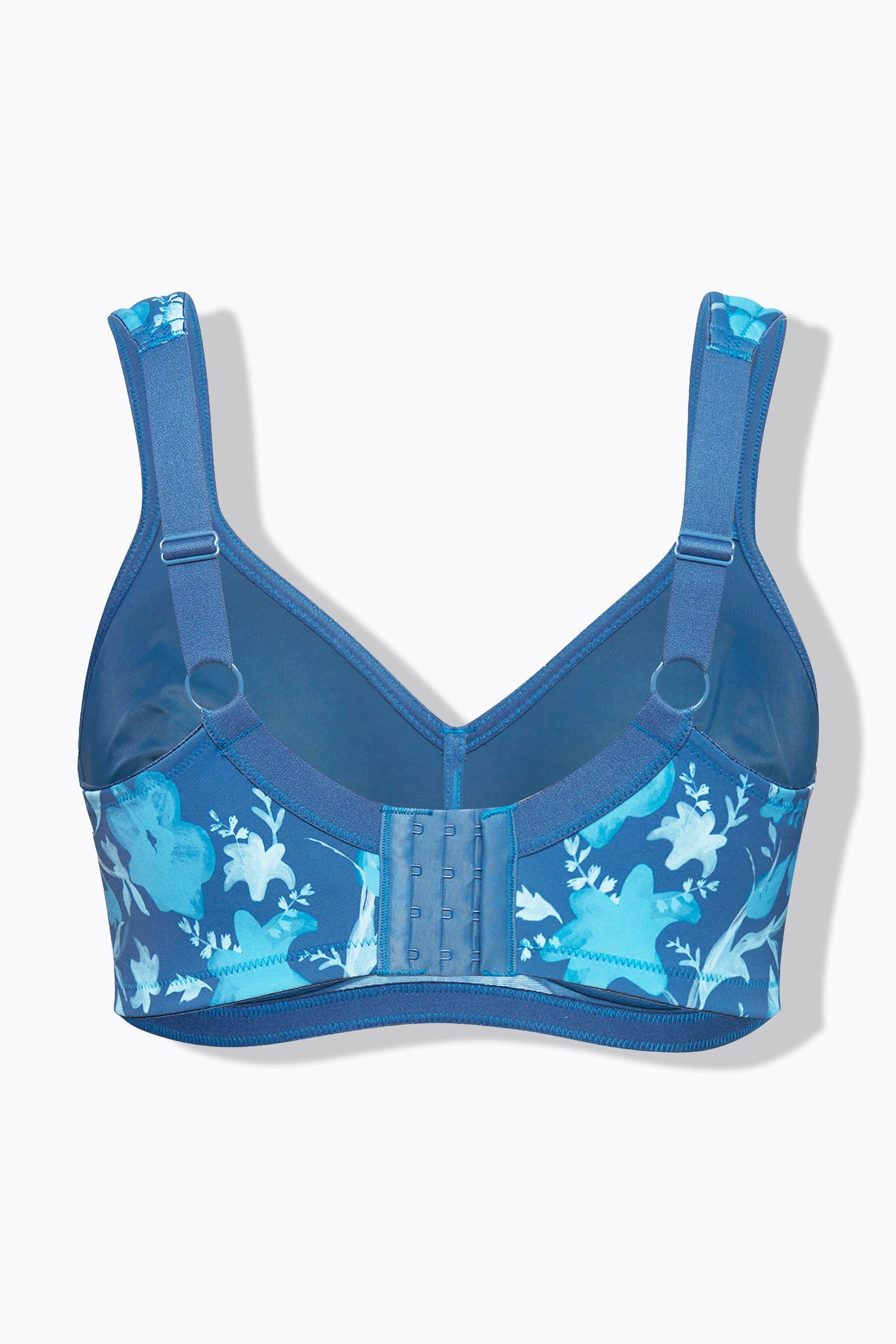 Ulla Popken  Reggiseno in microfibra senza ferretto con fiori e coppa C-E 