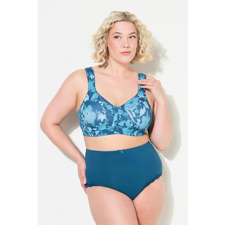 Ulla Popken  Reggiseno in microfibra senza ferretto con fiori e coppa C-E 