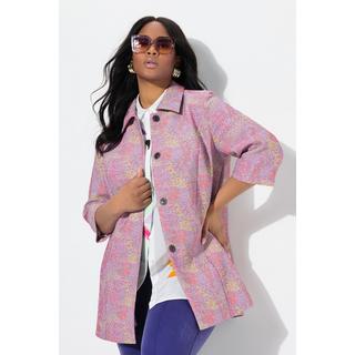 Ulla Popken Mosaik Design Hemdkragen 3/4 Arm Jacke  