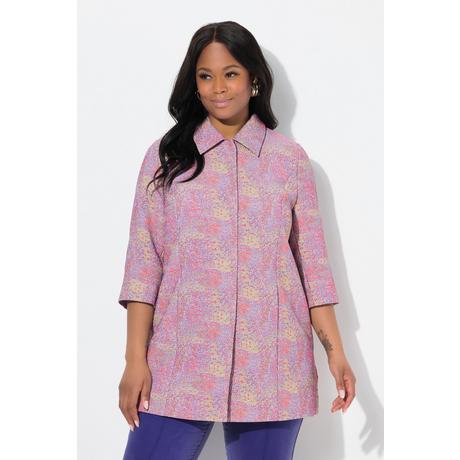 Ulla Popken Mosaik Design Hemdkragen 3/4 Arm Jacke  