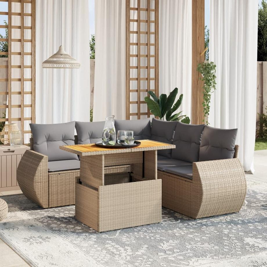 VidaXL set divano da giardino Polirattan  
