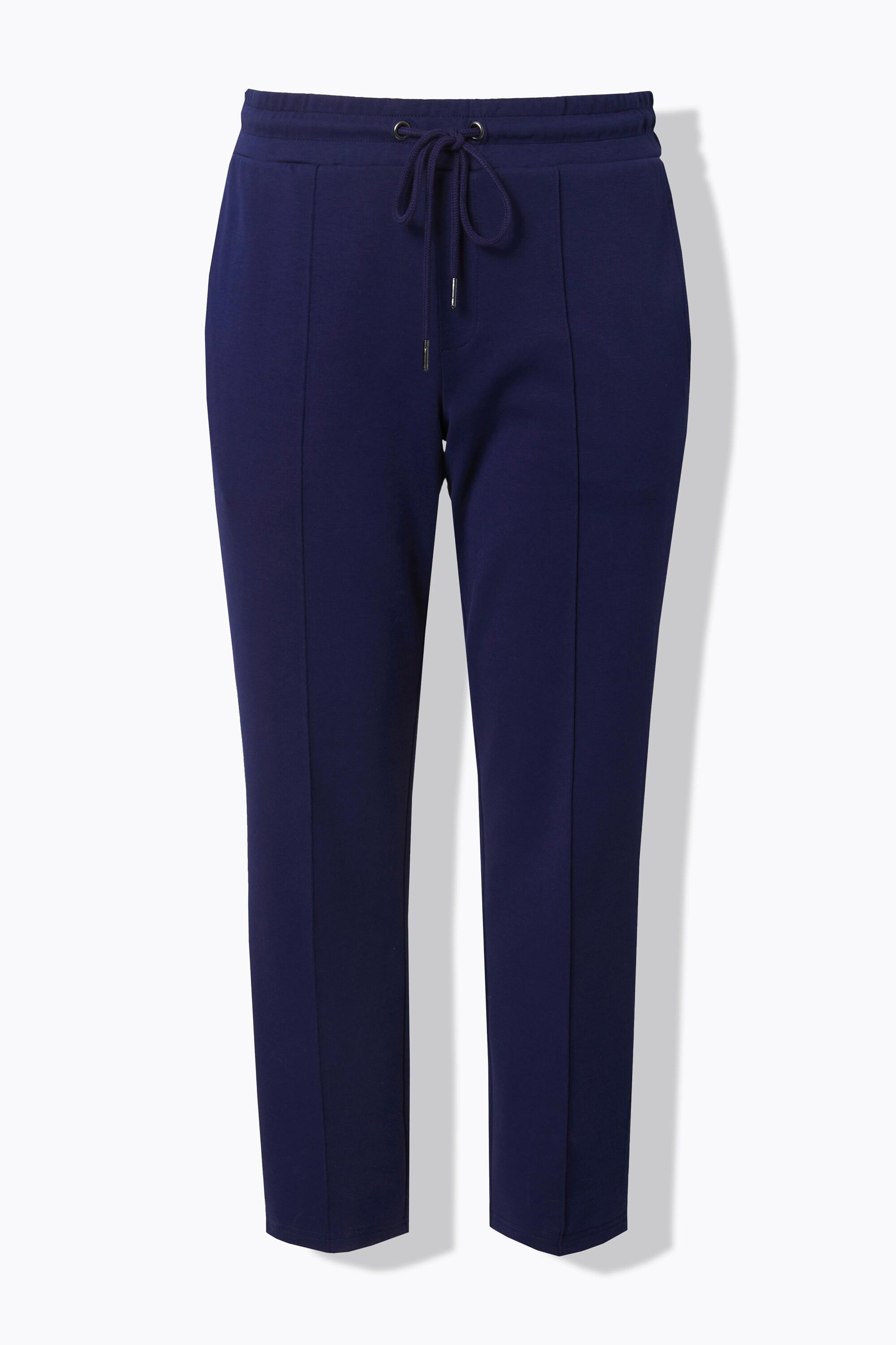 Ulla Popken Pantalon Punto Galon Rayures Jambe Carotte Taille Élastique  