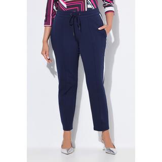 Ulla Popken Pantalon Punto Galon Rayures Jambe Carotte Taille Élastique  