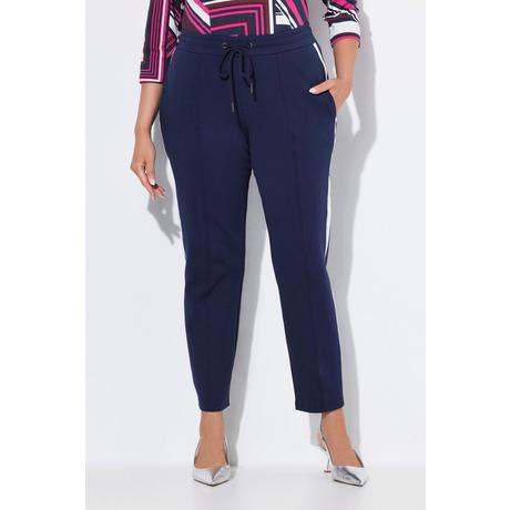 Ulla Popken Pantalon Punto Galon Rayures Jambe Carotte Taille Élastique  