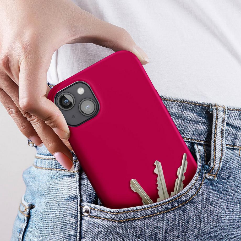 Avizar  Cover iPhone 15 Plus semirigida fucsia 