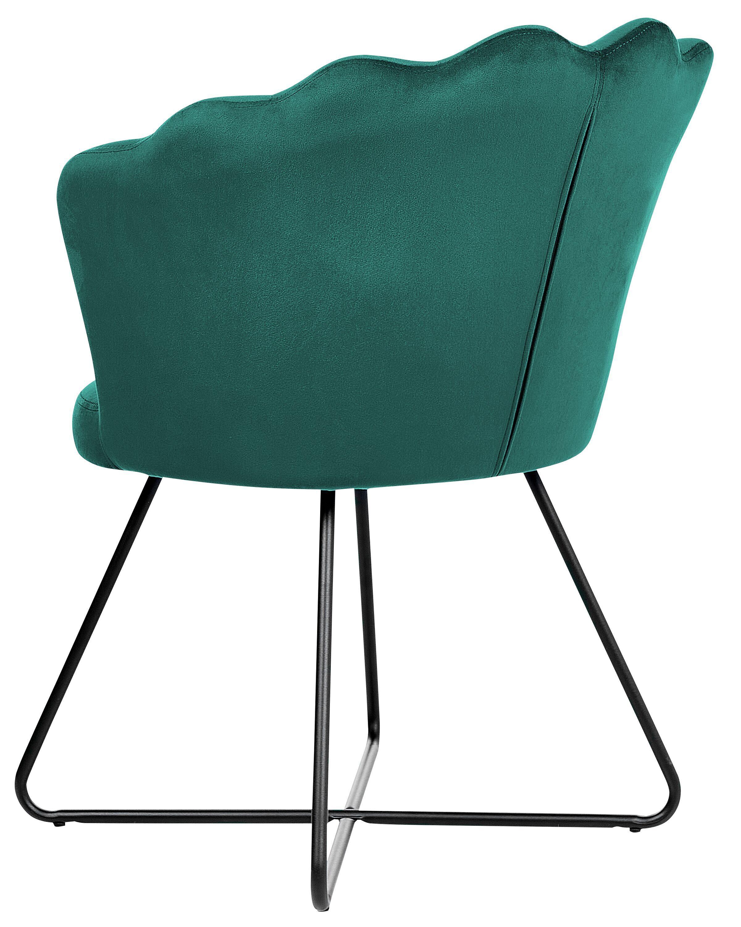 Beliani Fauteuil en Velours Rétro LOVELOCK  