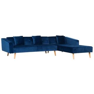 Beliani Ecksofa aus Samtstoff Modern VADSO  