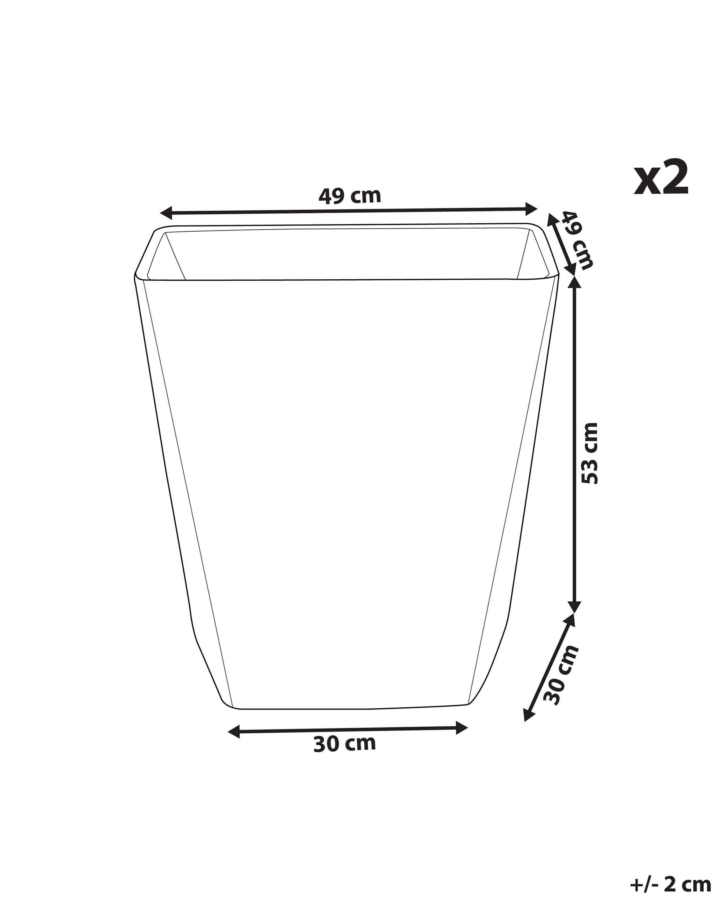 Beliani Lot de 2 pots de fleurs en Fibre d'argile Traditionnel DELOS  