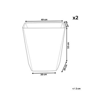 Beliani Set di 2 vasi per piante en Fibra d'argilla Classico DELOS  