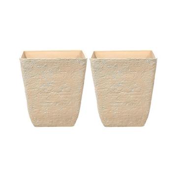 Lot de 2 pots de fleurs en Fibre d'argile Traditionnel DELOS