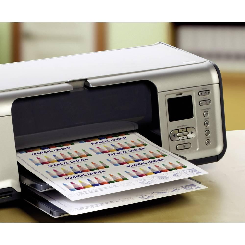 Avery-Zweckform Biglietti da visita stampabili, bordi lisci 85 x 54 mm Bianco Ultra 250 pz. Formato carta: DIN  