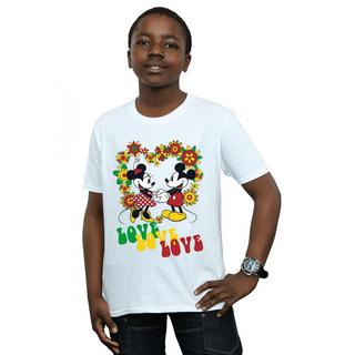 Disney  Mickey And Minnie Mouse Hippie Love TShirt 