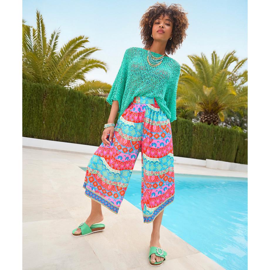Joe Browns Pantaloni da Spiaggia Patchwork con Elastico in Vita  