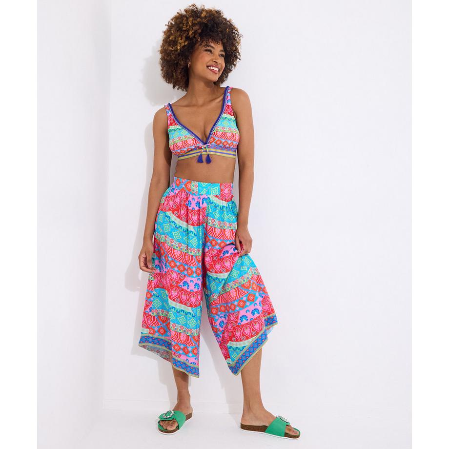 Joe Browns Pantaloni da Spiaggia Patchwork con Elastico in Vita  