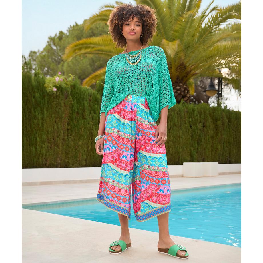 Joe Browns Pantaloni da Spiaggia Patchwork con Elastico in Vita  