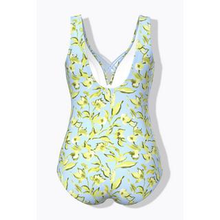 Ulla Popken Maillot de bain Fleurs Bonnets Souples Cordons Décoratifs  