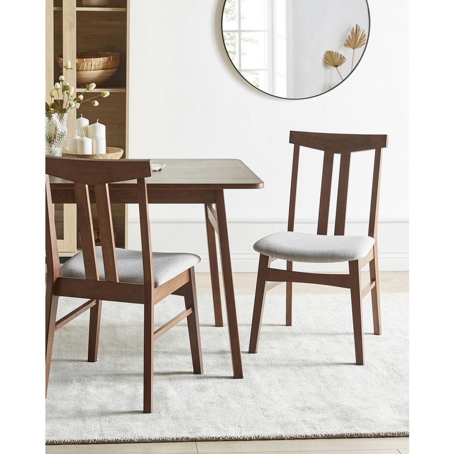 Beliani Lot de 2 chaises de salle à manger en Bois d'hévéa Rétro AVALON  