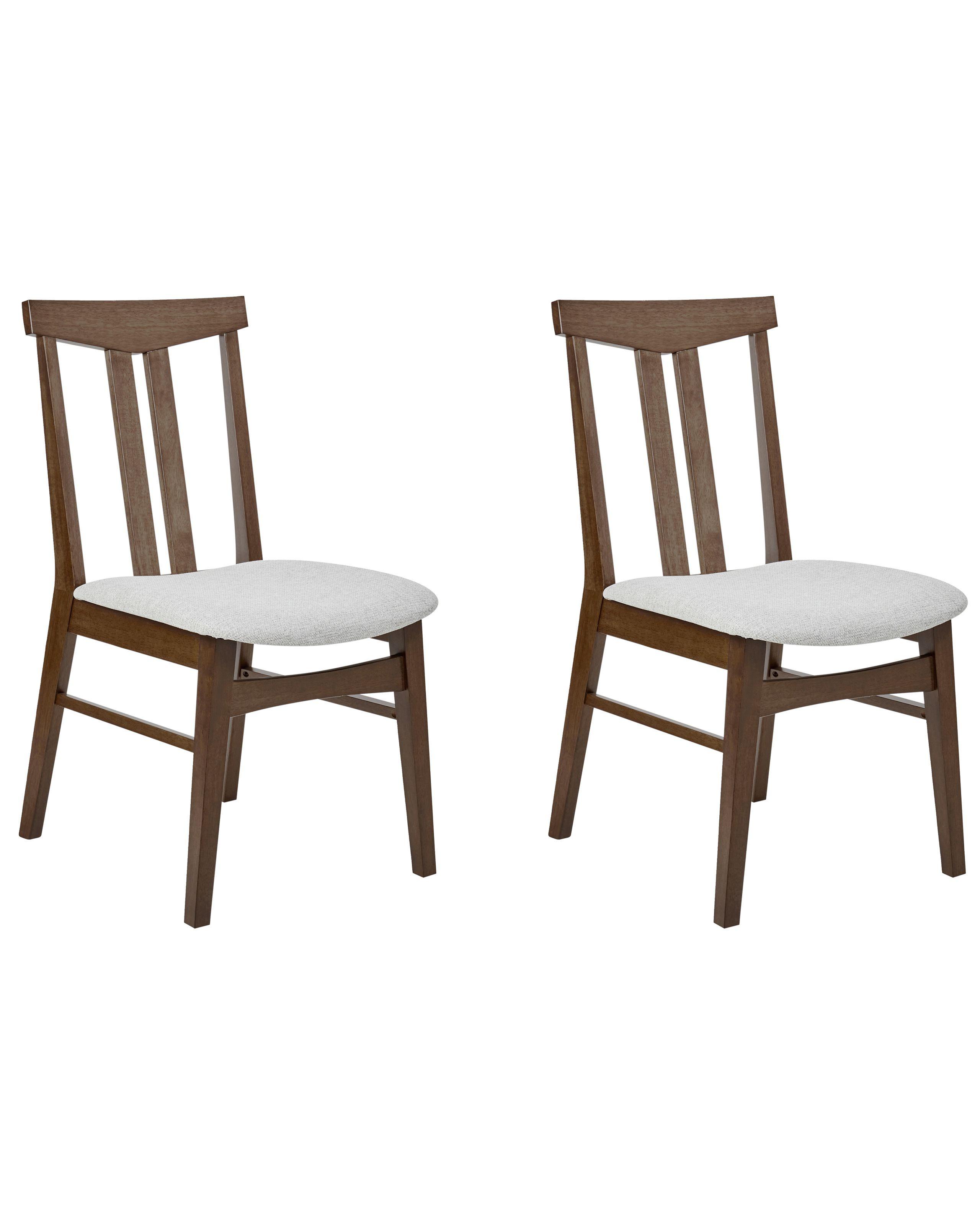 Beliani Lot de 2 chaises de salle à manger en Bois d'hévéa Rétro AVALON  