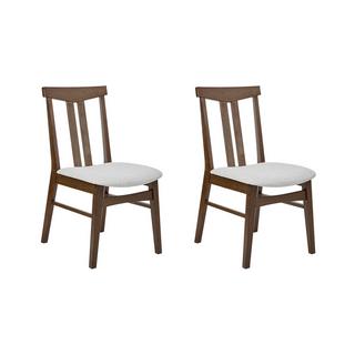 Beliani Lot de 2 chaises de salle à manger en Bois d'hévéa Rétro AVALON  