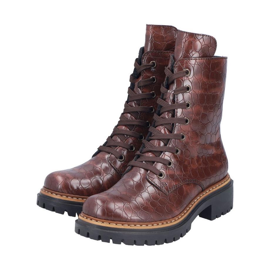 Rieker Schnürstiefelette mit Seitlicher Reissverschluss  