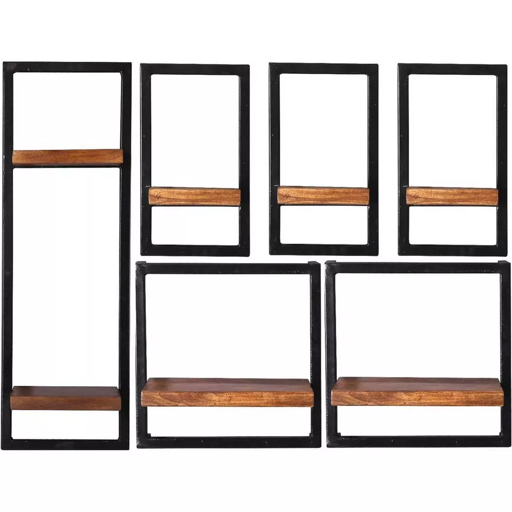 mutoni - Wandregal Havanna natur 105x25x75 (6-tlg), One Size, Braun