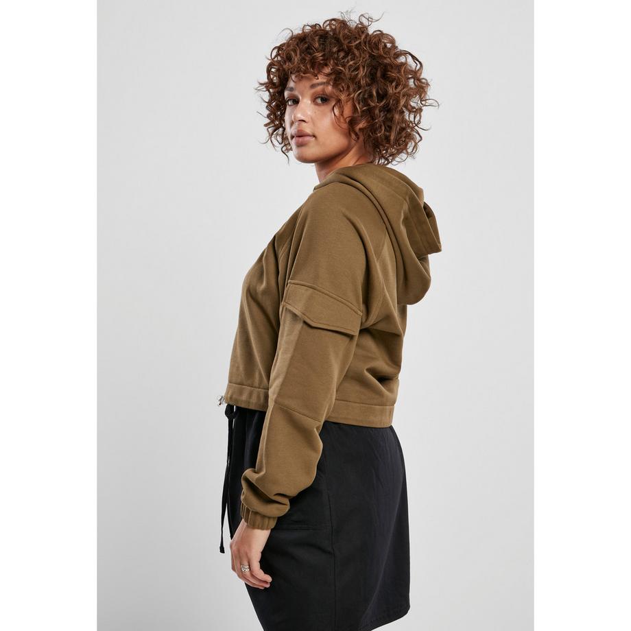 URBAN CLASSICS Felpa con Cappuccio Worker Shorts Taglie Forti  