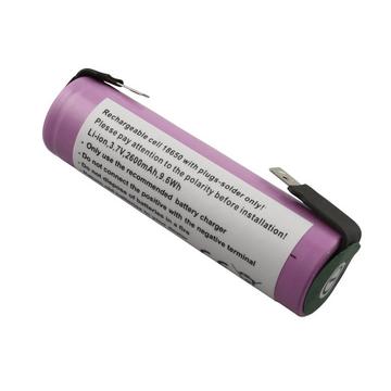 Batteria 18650 Li-ion 3,7V 2600mAh 9,6Wh con saldatura Flats