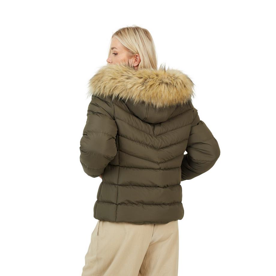 Brave Soul Gesteppte Jacke mit abnehmbarer Kapuze  