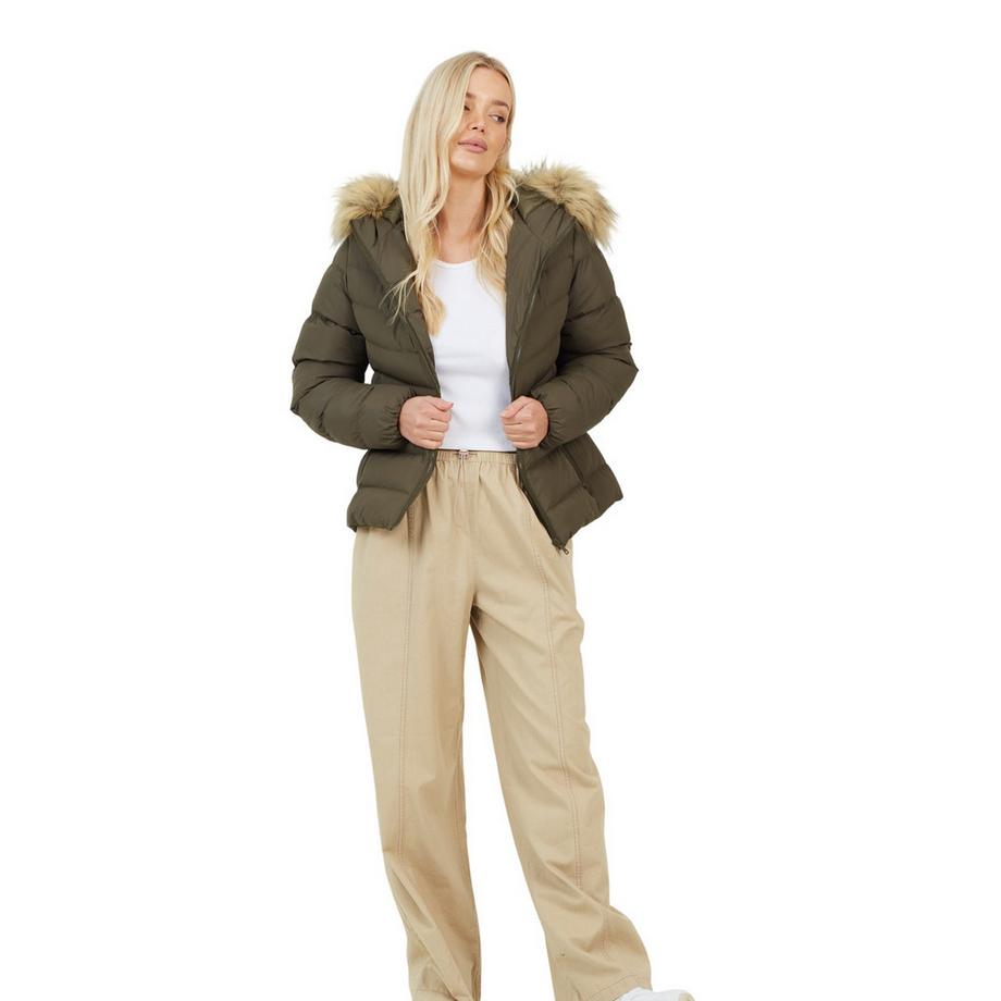 Brave Soul Gesteppte Jacke mit abnehmbarer Kapuze  