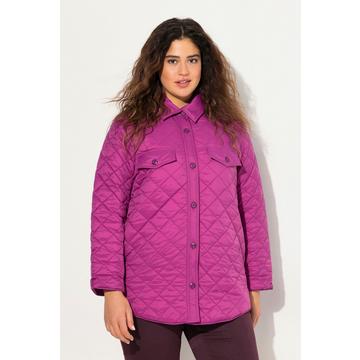 Giacca a camicia dal taglio svasato con trapuntatura, collo da camicia e maniche lunghe