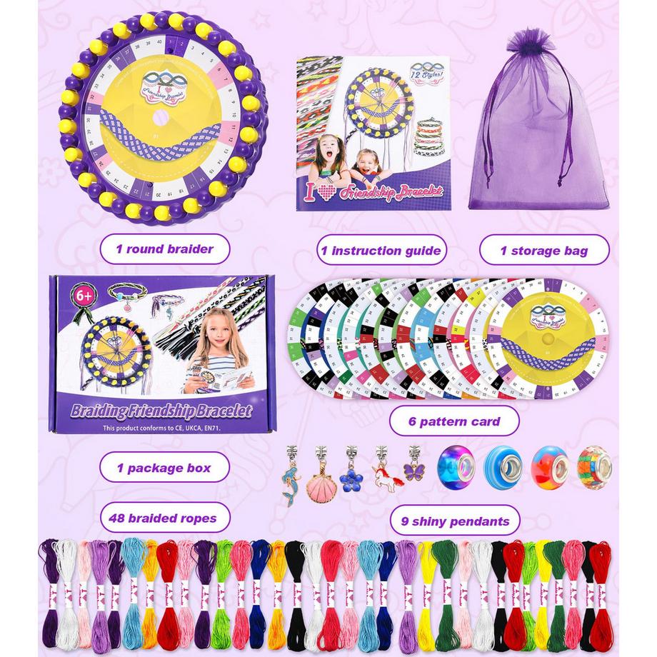 Activity-board  Freundschaftsarmbänder Bastelset Garnbündel und 6 geflochtene Karten, Freundschaftsarmbänder Basteln 