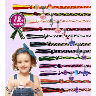 Activity-board  Freundschaftsarmbänder Bastelset Garnbündel und 6 geflochtene Karten, Freundschaftsarmbänder Basteln 