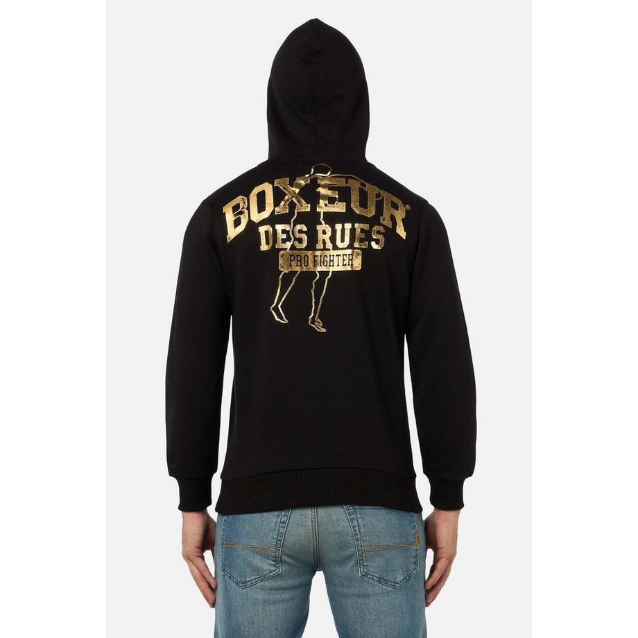 BOXEUR DES RUES Sweat à capuche avec logo doré  