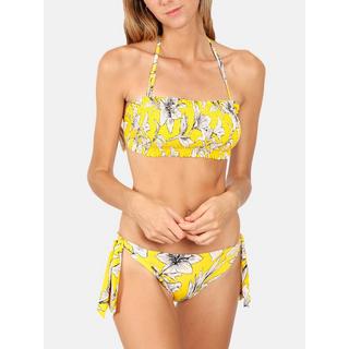 Admas  Set bikini a fascia due pezzi con fiori gialli 