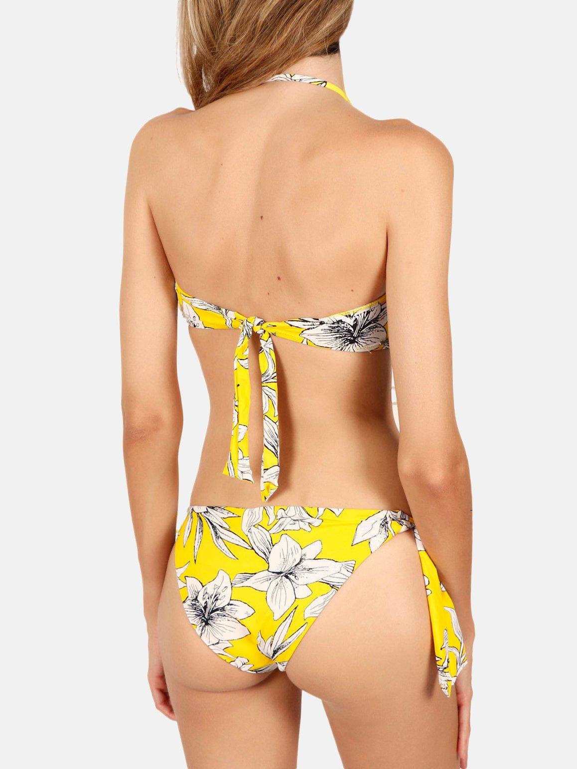 Admas  Ensemble 2 pièces bikini bandeau Yellow Flowers 