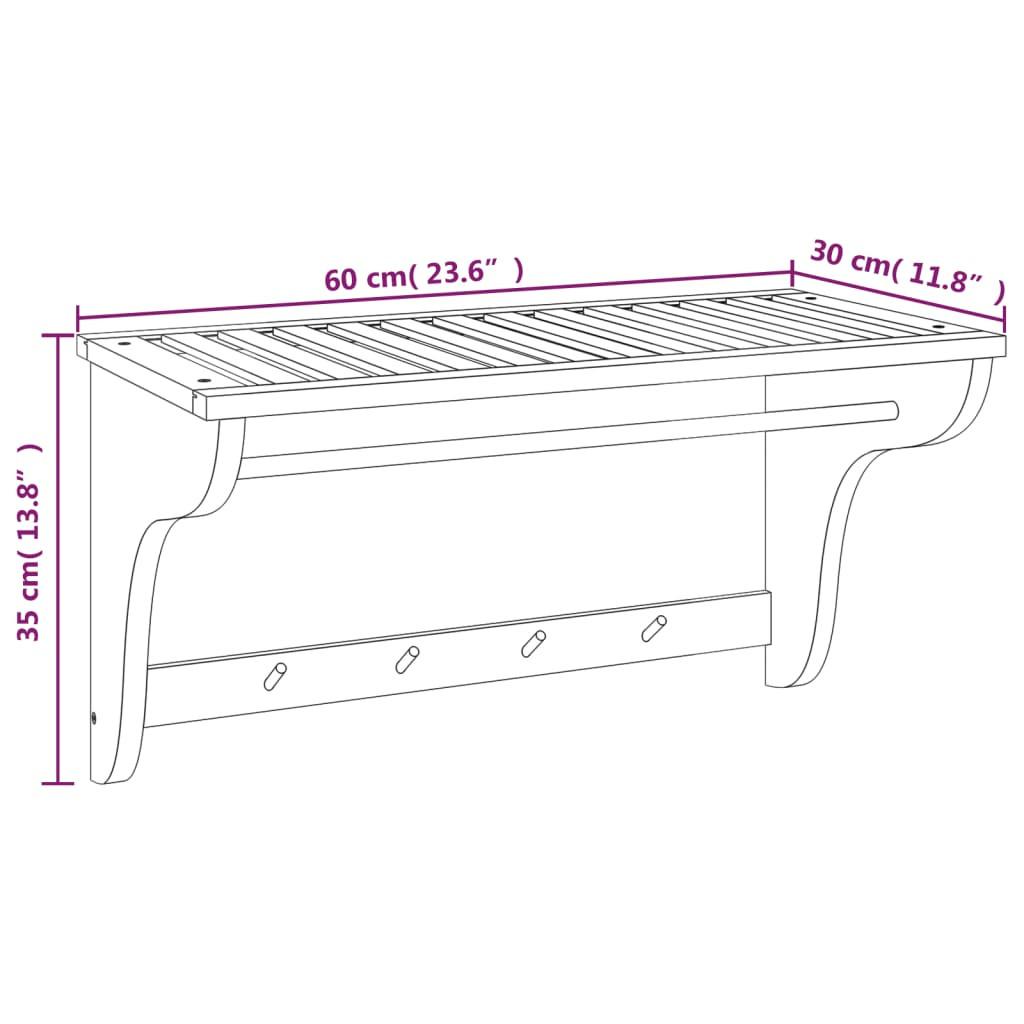 VidaXL Porte-serviette bois  