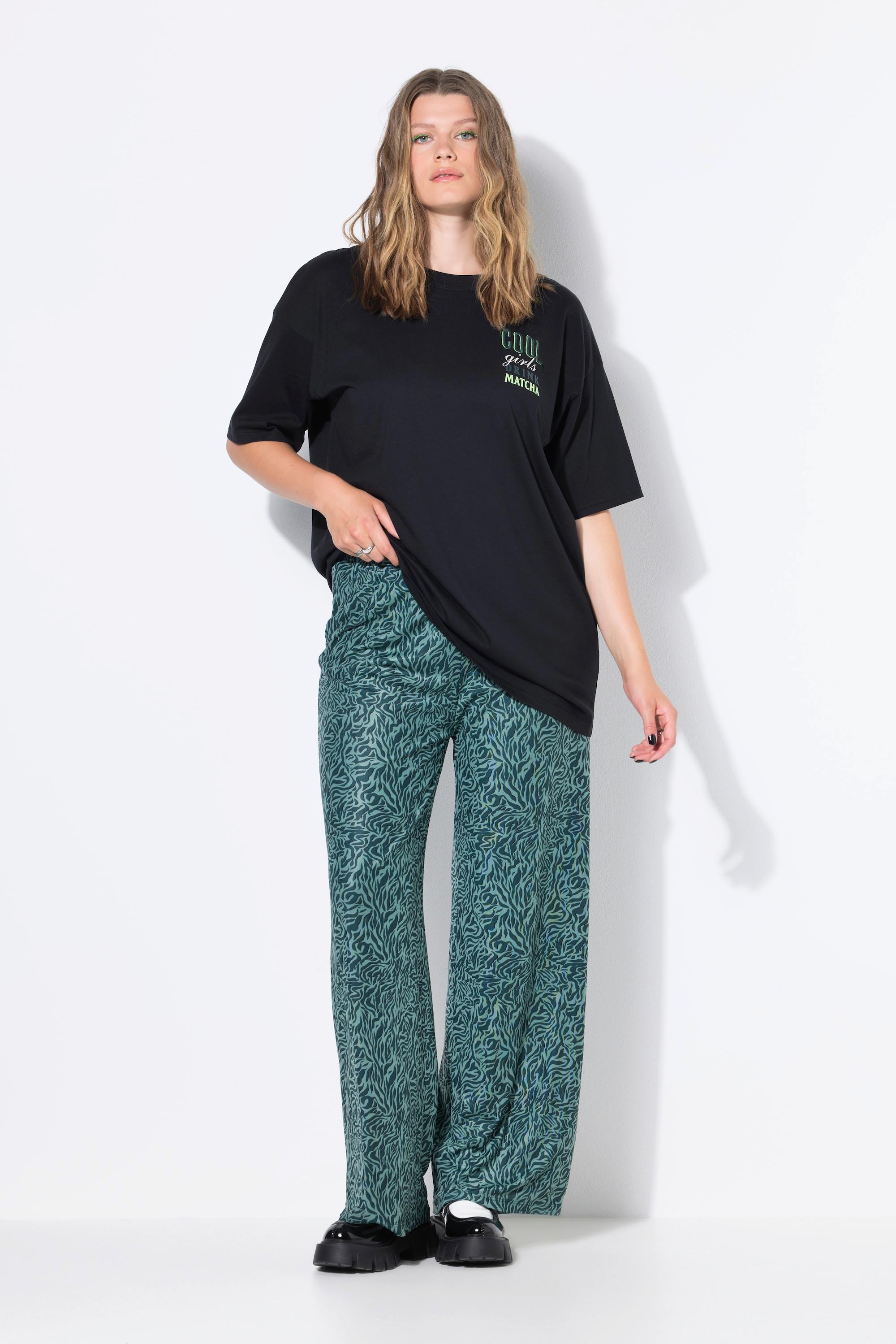 Studio Untold Pantalon Mesh Large Taille Haute Zèbre  