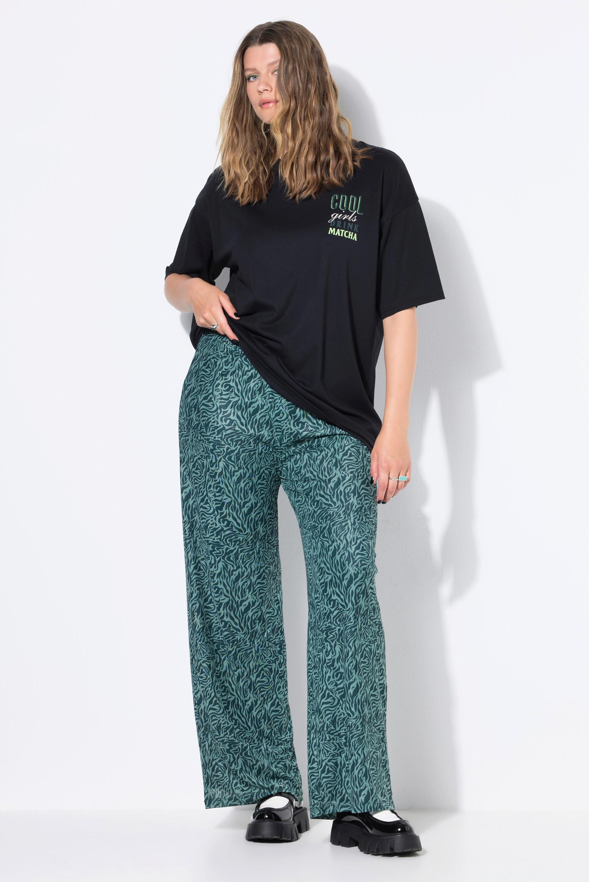 Studio Untold Pantalon Mesh Large Taille Haute Zèbre  